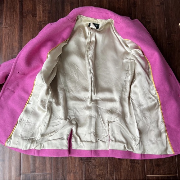 J Crew Lexington Thick Wool 2 Button Blazer Jacket Pink Size 0 Enameled Buttons - Picture 9 of 11
